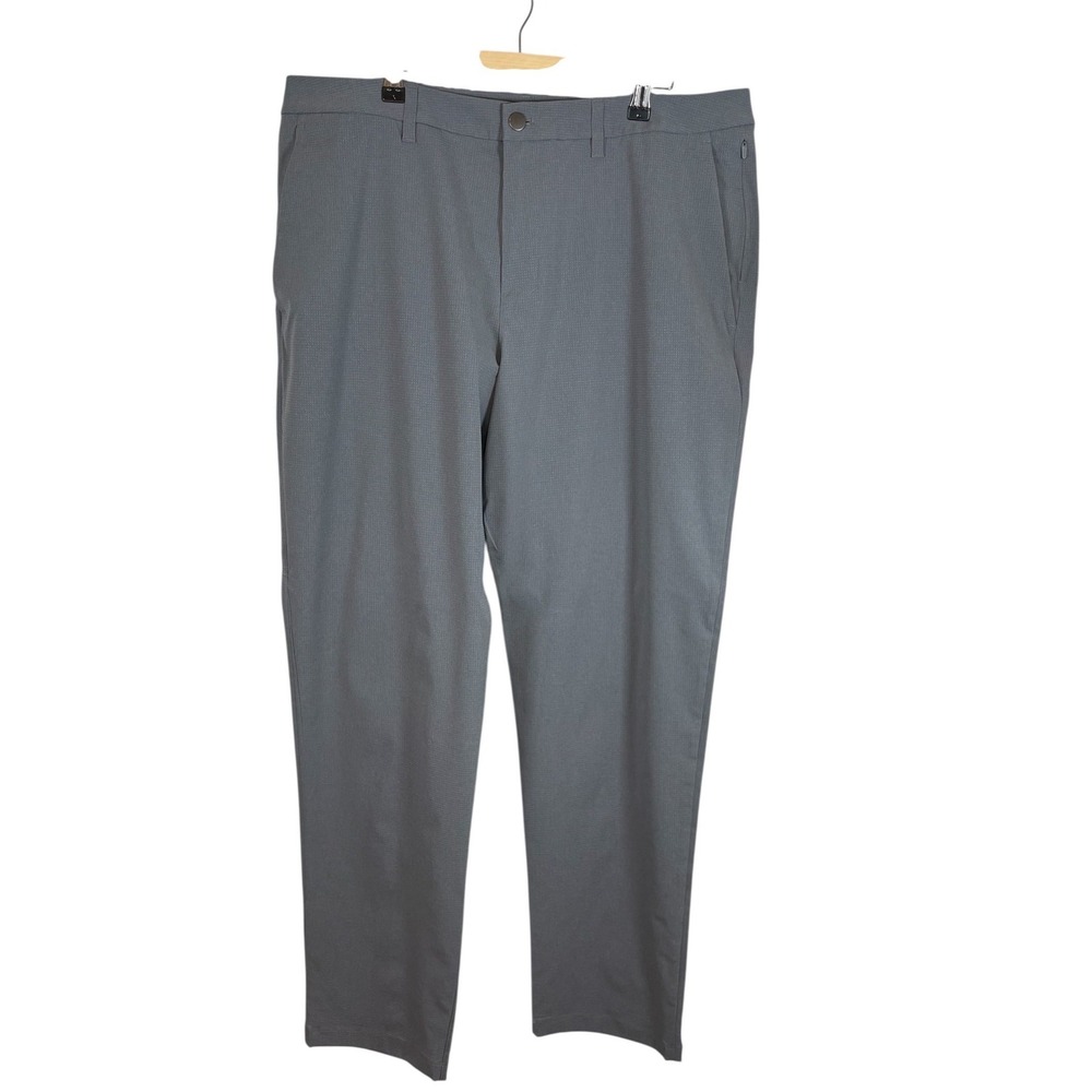 Lululemon Commission Golf Pant Slim Grey Textured Warpstreme Mens 38 LM5AXYS